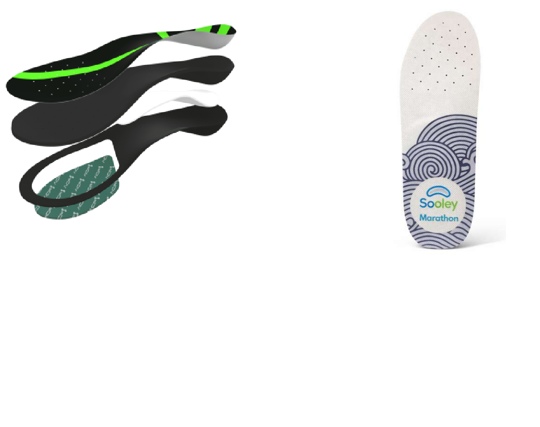 Exploded view dan tampilan atas insole Sooley untuk Sport